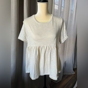 Off white slub baby doll tee